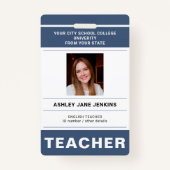 Aangepaste naam en foto school leraar ID Badge (Voorkant)