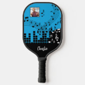 Aangepaste naam en foto van muziekillustratie pickleball paddle (Achterkant)