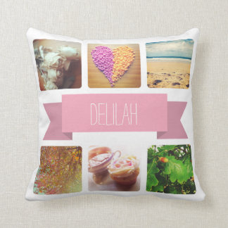 Aangepaste naam en fotoinstallatieschema kussen