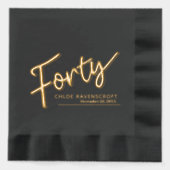 Aangepaste naam en gebeurtenisdatum voor 40 script folie servetten (Voorkant)