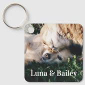 Aangepaste naam en huisdierenfoto sleutelhanger (Voorkant)
