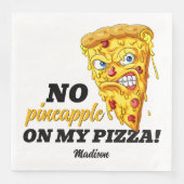 Aangepaste naam en ingrediënt Angry Pizza Servet (Voorkant)