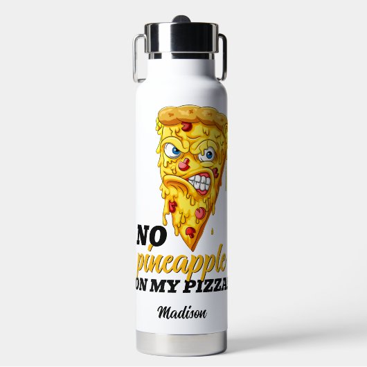 Aangepaste naam en ingrediënt Angry Pizza Waterfles (Voorkant)