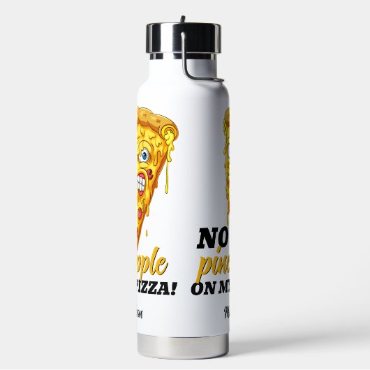 Aangepaste naam en ingrediënt Angry Pizza Waterfles (Links)