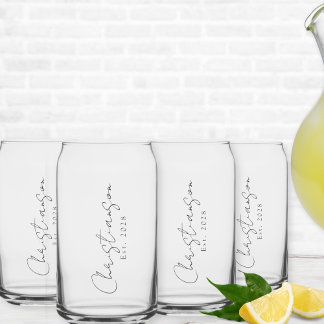 Aangepaste naam en jaar blikvorm glas