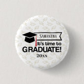 Aangepaste naam en jaarcode Afstuderen Ronde Button 3,2 Cm (Voorkant)