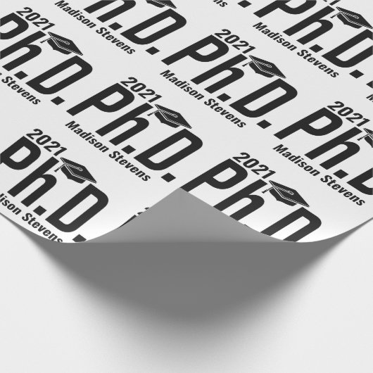 Aangepaste naam en jaardoctoraat cadeaupapier (Hoek)