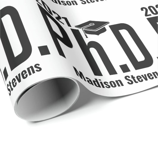 Aangepaste naam en jaardoctoraat cadeaupapier (Rol Hoek)