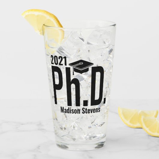 Aangepaste naam en jaardoctoraat glas (Voorkant ijs)