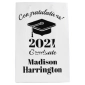 Aangepaste naam en jaartal Afstuderen Medium Cadeauzakje