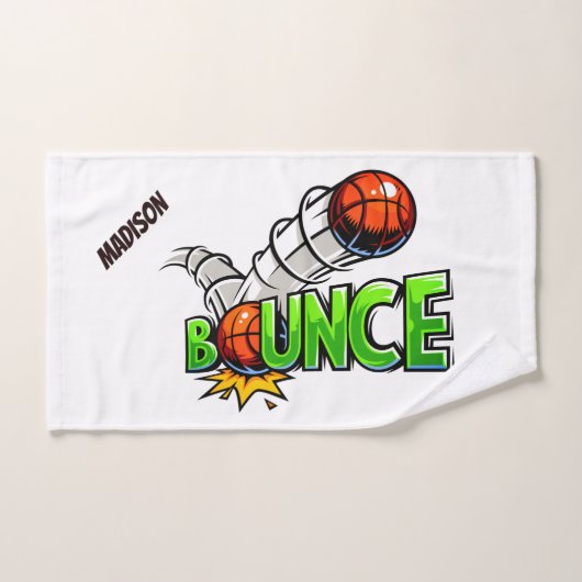 Aangepaste naam en kleur BUNCE Basketball-handdoek Handdoek (Handdoek)