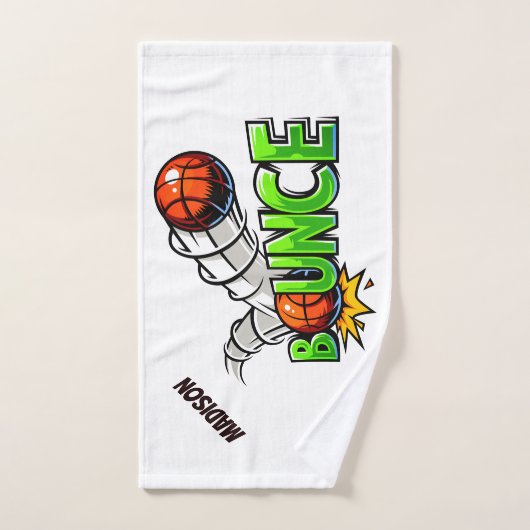 Aangepaste naam en kleur BUNCE Basketball-handdoek Handdoek (Handdoek)
