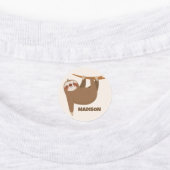 Aangepaste naam en kleur Cute Sloth Labels (Aangebracht)