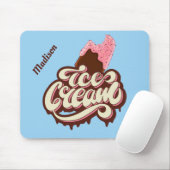 Aangepaste naam en kleur Ice Cream mousepad Muismat (Met muis)