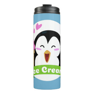 Aangepaste naam en kleur Ice Cream Penguin-tumbler Thermosbeker