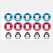 Aangepaste naam en kleur Penguin Labels (Vel)
