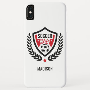Aangepaste naam en kleur Telefoongevallen Voetbal iPhone XS Max Hoesje
