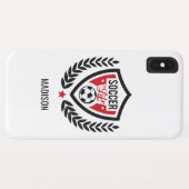 Aangepaste naam en kleur Telefoongevallen Voetbal Case-Mate iPhone Case (Achterkant (horizontaal))