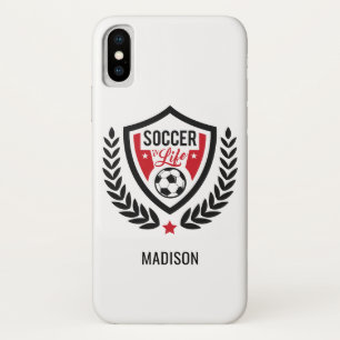 Aangepaste naam en kleur Telefoongevallen Voetbal iPhone X Hoesje