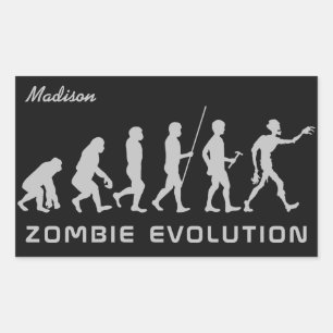 Aangepaste naam en kleur Zombie Evolution-stickers Rechthoekige Sticker