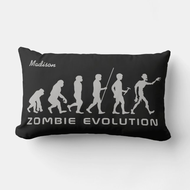 Aangepaste naam en kleur Zombie Evolution werpen k Kussen (Voorkant)