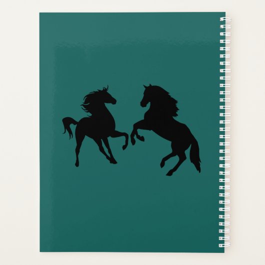 Aangepaste naam en kleurentanner met paardenkoppel planner (Achterkant)