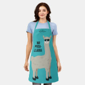 Aangepaste naam en kleurpron voor Cool Llama Schort (Gedragen)
