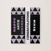 Aangepaste naam en leeftijd 50e verjaardag puzzel (Verticaal)