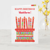 Aangepaste naam en leeftijd verjaardagstaart Kaart (Gele Bloem)