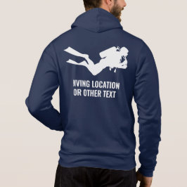 Aangepaste naam en locatie Scuba Diving Hoodie