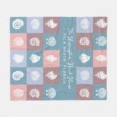 Aangepaste naam en locatie Seashells Patroon Fleece Deken (Voorkant (Horizontaal))