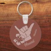 Aangepaste naam en locatie Shaka Sleutelhanger (Achterkant)