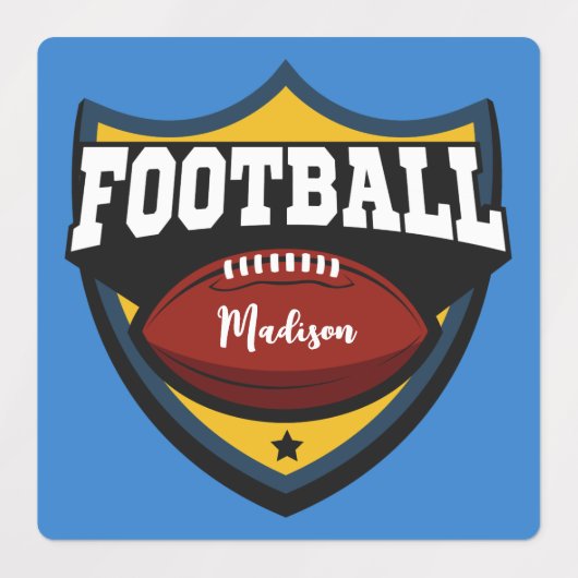 Aangepaste naam en Logo Football kleur Labels (Design 2)