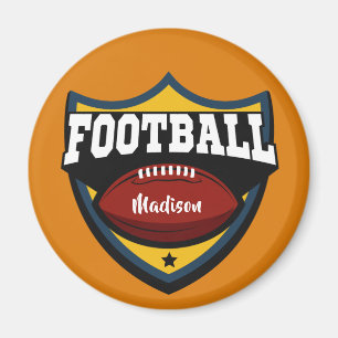 Aangepaste naam en Logo kleur Football Magneet