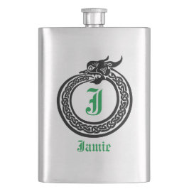 Aangepaste naam en Monogram Keltische stijl Ourobo Flacon