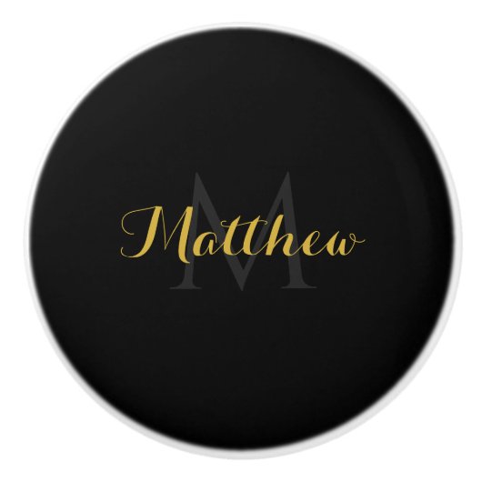 Aangepaste Naam en Monogram Keramische Knop (Voorkant)