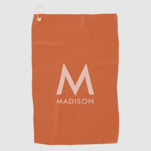Aangepaste naam en monogram  Modern minimalistisch Golfhanddoek