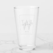 Aangepaste naam en monogram vastgesteld glas (Achterkant)