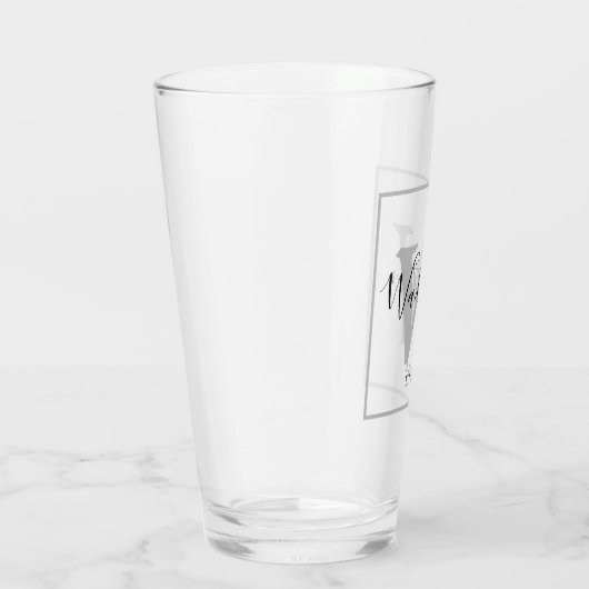 Aangepaste naam en monogram vastgesteld glas (Rechts)