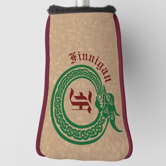 Aangepaste naam en monogrammen Celtic Style Ourobo Golfheadcover (Draai 90)