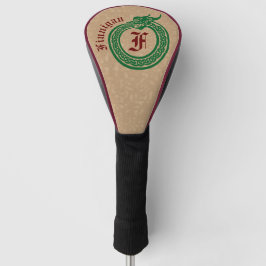 Aangepaste naam en monogrammen Celtic Style Ourobo Golfheadcover