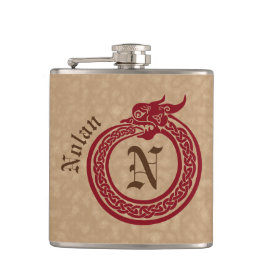 Aangepaste naam en monogrammen Celtic Style Ourobo Heupfles