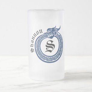 Aangepaste naam en monogrammen Celtic Style Ourobo Matglas Bierpul