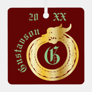 Aangepaste naam en monogrammen Celtic Style Ourobo Metalen Ornament