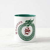 Aangepaste naam en monogrammen Celtic Style Ourobo Mok (Midden)