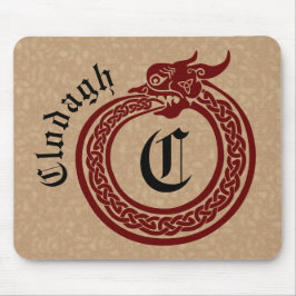 Aangepaste naam en monogrammen Celtic Style Ourobo Muismat