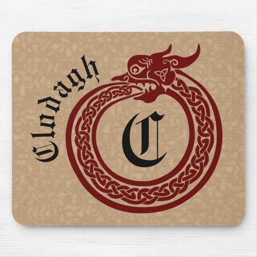 Aangepaste naam en monogrammen Celtic Style Ourobo Muismat (Voorkant)