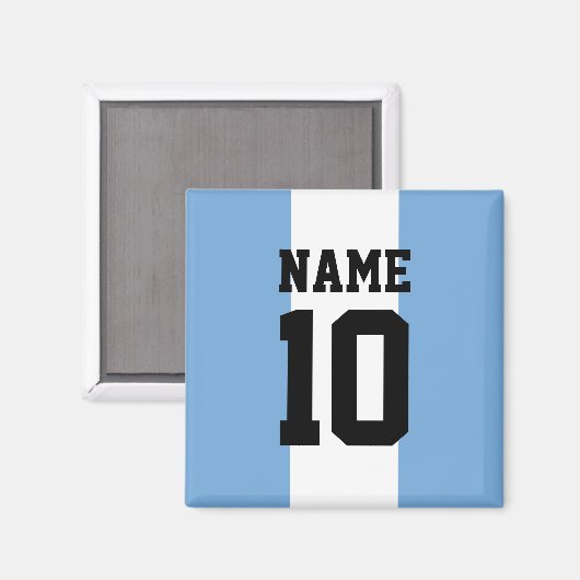 Aangepaste naam en nummer Argentinië vlag Magneet (Voorkant / Achterkant)