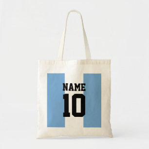 Aangepaste naam en nummer Argentinië vlag Tote Bag