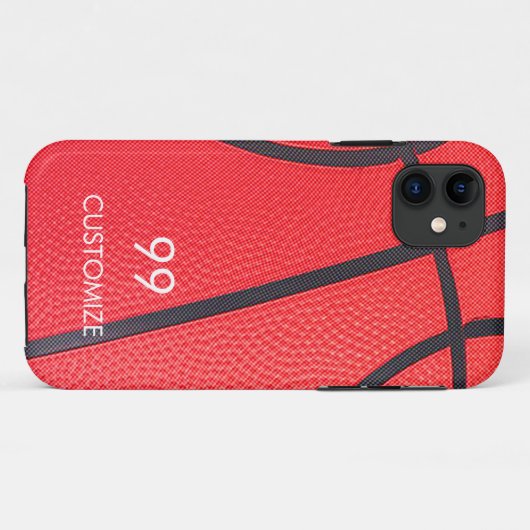 Aangepaste naam en nummer Basketbal Case-Mate iPhone Case (Achterkant (horizontaal))